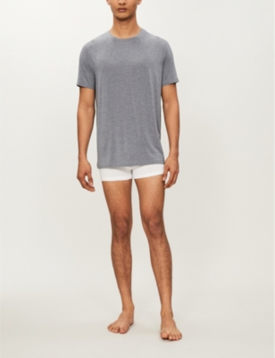 Derek Rose Derek Rose Mens Grey Basel Crewneck Stretch-modal T-shirt In Grey