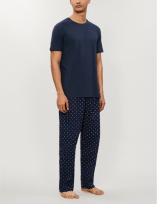 Derek Rose Mens Blue Basel Stretch-modal T-shirt In Blue