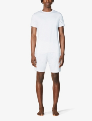 Shop Derek Rose Derek Rose Men's White Basel Stretch-modal T-shirt