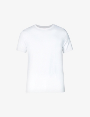 Shop Derek Rose Derek Rose Men's White Basel Stretch-modal T-shirt