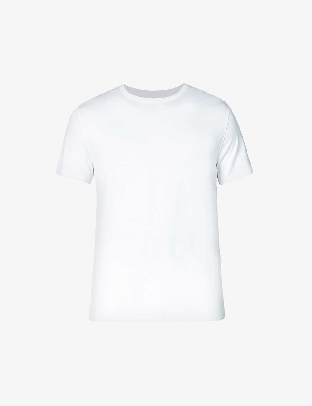 Shop Derek Rose Derek Rose Mens White Basel Stretch-modal T-shirt