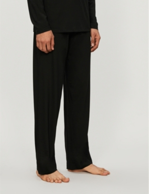 Derek Rose Derek Rose Mens Black Basel Stretch-modal Trousers