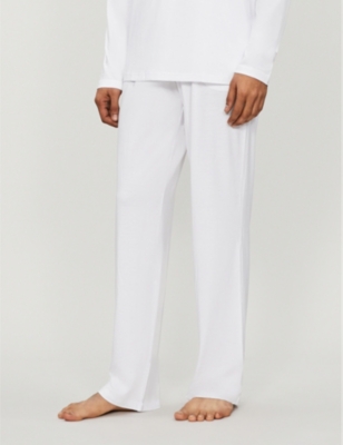 Shop Derek Rose Derek Rose Men's White Basel Stretch-modal Trousers