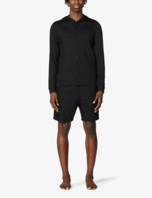 Shop Derek Rose Derek Rose Men's Black Basel Stretch-modal Shorts