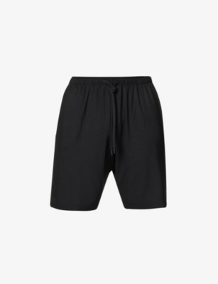 Shop Derek Rose Derek Rose Mens Black Basel Stretch-modal Shorts