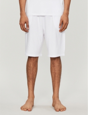 Shop Derek Rose Mens White Basel Stretch-modal Shorts