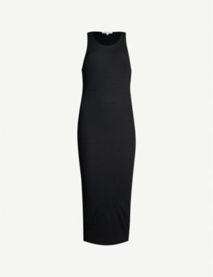 Ribbed stretch-knit midi dress - Black001