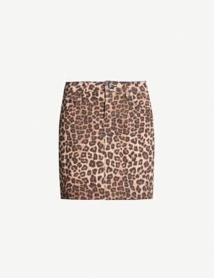 cheetah print jean skirt