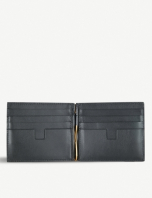 TOM FORD Camouflage-print nubuck leather bifold money clip wallet