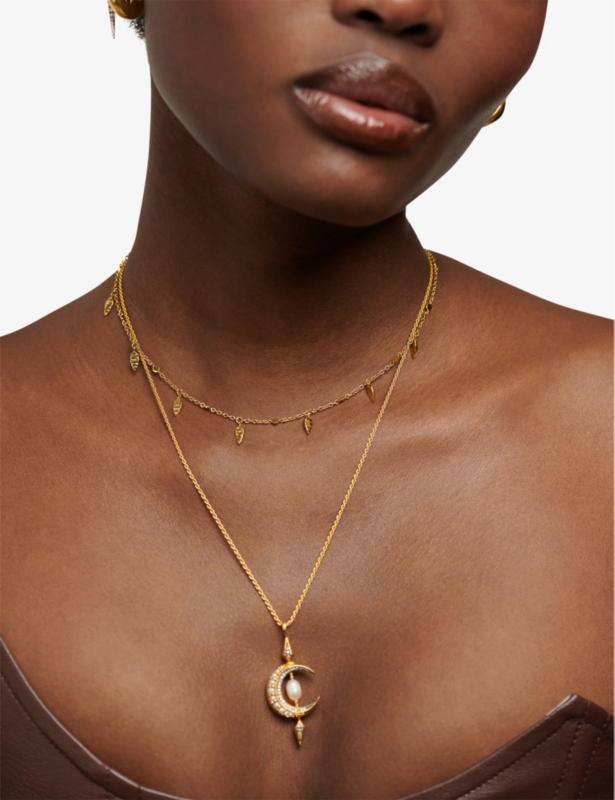 Gold Leaf 18ct yellow gold-plated vermeil sterling-silver choker necklace