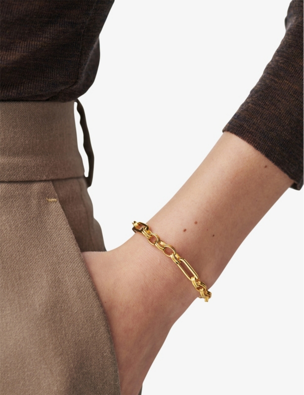 Axiom 18ct yellow gold-plated brass bracelet