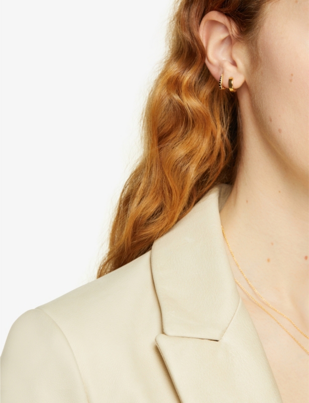 Chubby 18ct yellow gold-plated vermeil sterling-silver huggie earrings