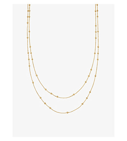 MISSOMA LTD - Double Chain beaded 18ct gold vermeil necklace ...