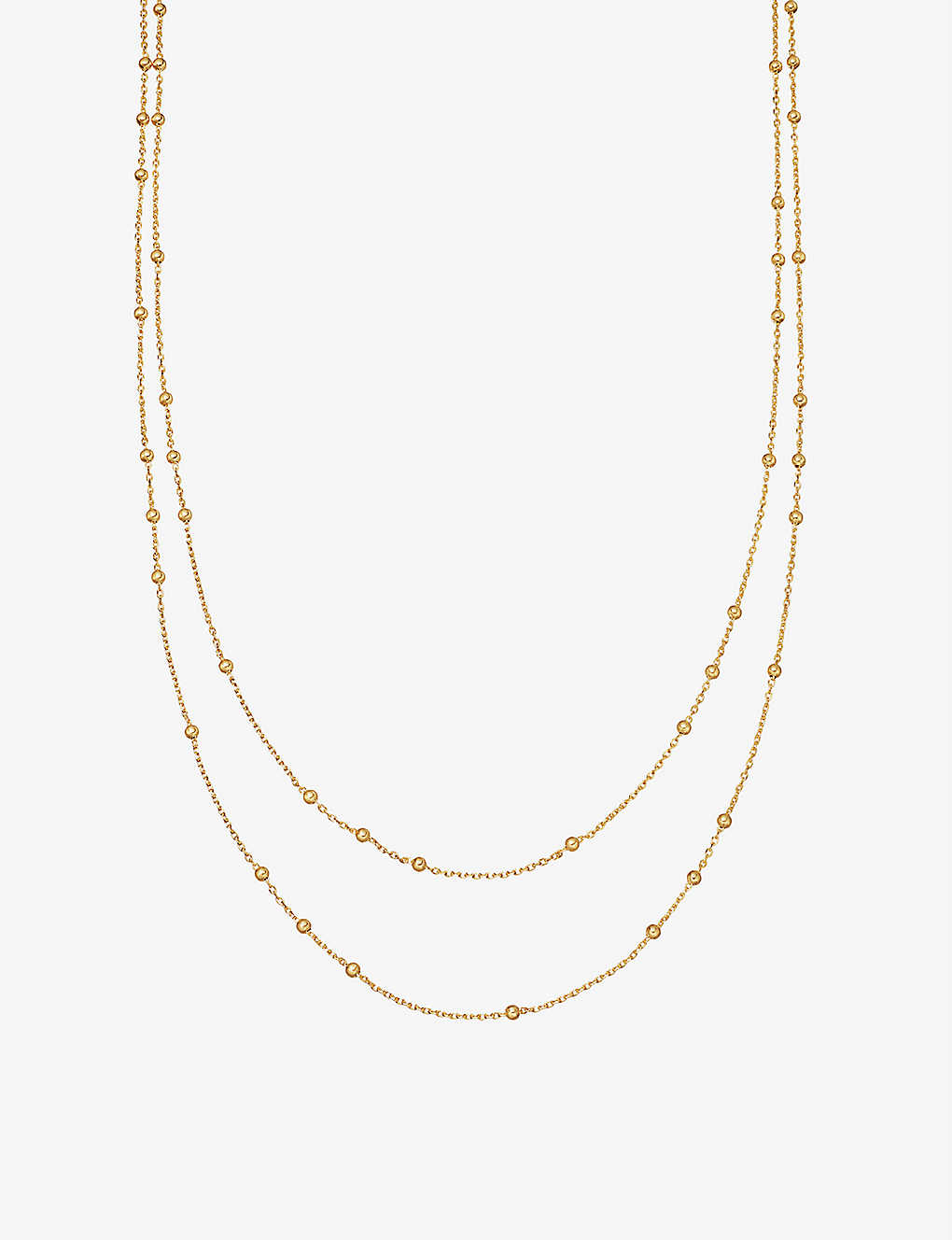 MISSOMA - Double Chain beaded 18ct gold-plated vermeil silver necklace ...
