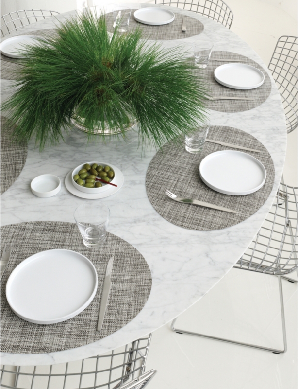 Basketweave oval placemat 36 x 49 cm