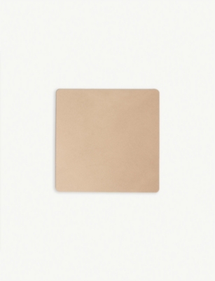 Lind Dna Nupo Square Leather Coaster In Sand