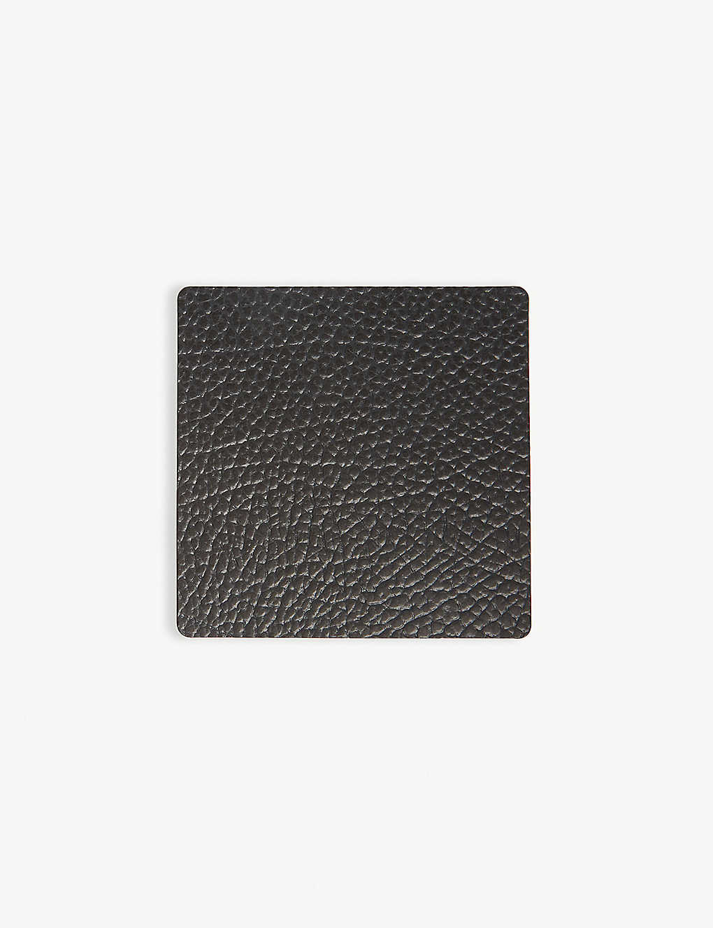 Lind Dna Hippo Square Leather Coaster In Black Anthracite