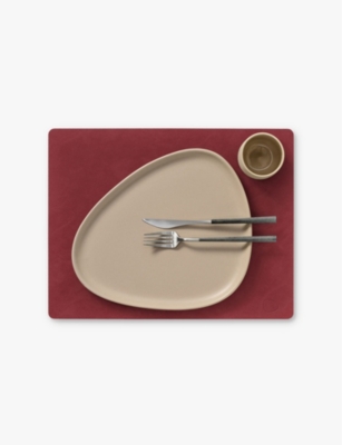 Shop Lind Dna Red Nupo Rectangle Leather Placemat