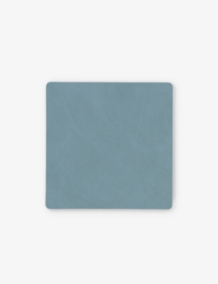 Lind Dna Nupo Square Leather Coaster In Light Blue