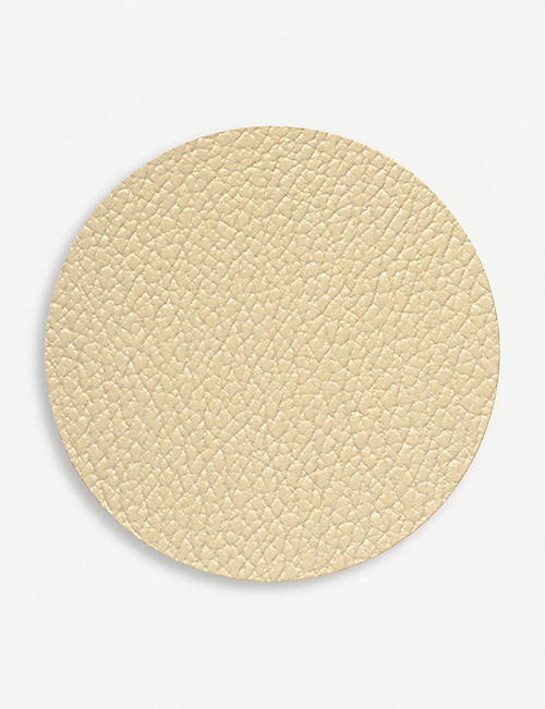 LIND DNA: Circle leather glass mat 10cm