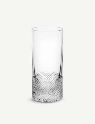 RICHARD BRENDON: Diamond cut crystal high ball glass 15cm