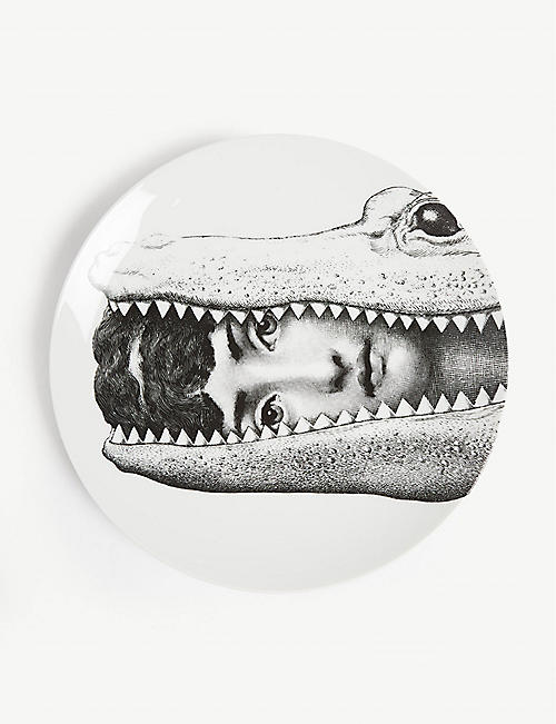 FORNASETTI: Tema e Variazioni crocodile plate no.233 porcelain wall plate 26cm