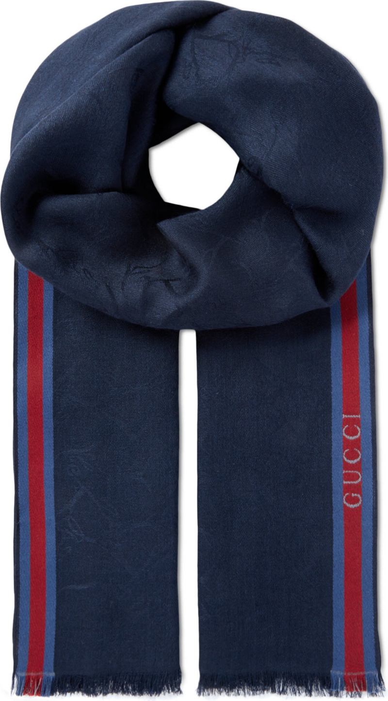 GUCCI   Horse head striped scarf