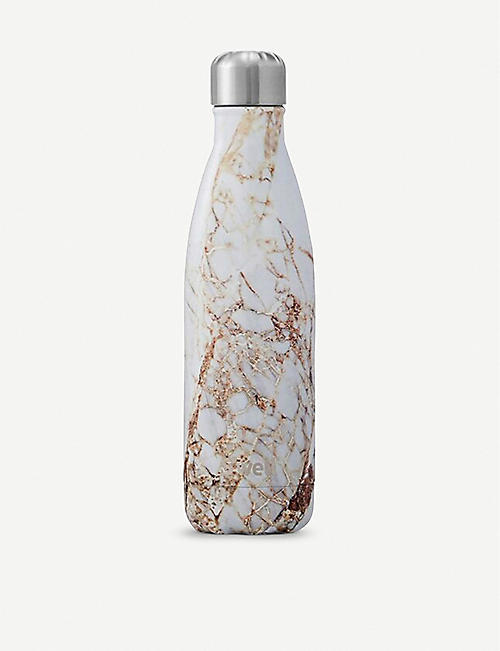 SWELL: Calacatta stainless-steel water bottle 485ml