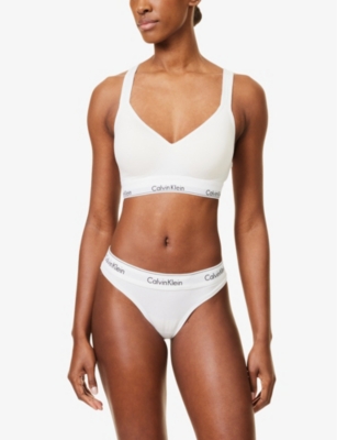 Shop Calvin Klein Women's White Modern Stretch-cotton Thong