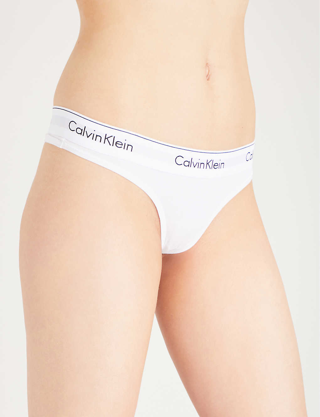 Shop Calvin Klein Women's White Modern Stretch-cotton Thong