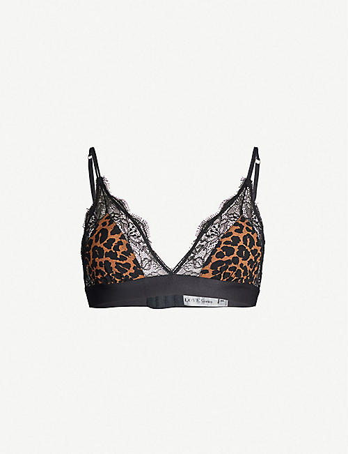LOVE STORIES: Love Lace stretch-jersey and lace bralette