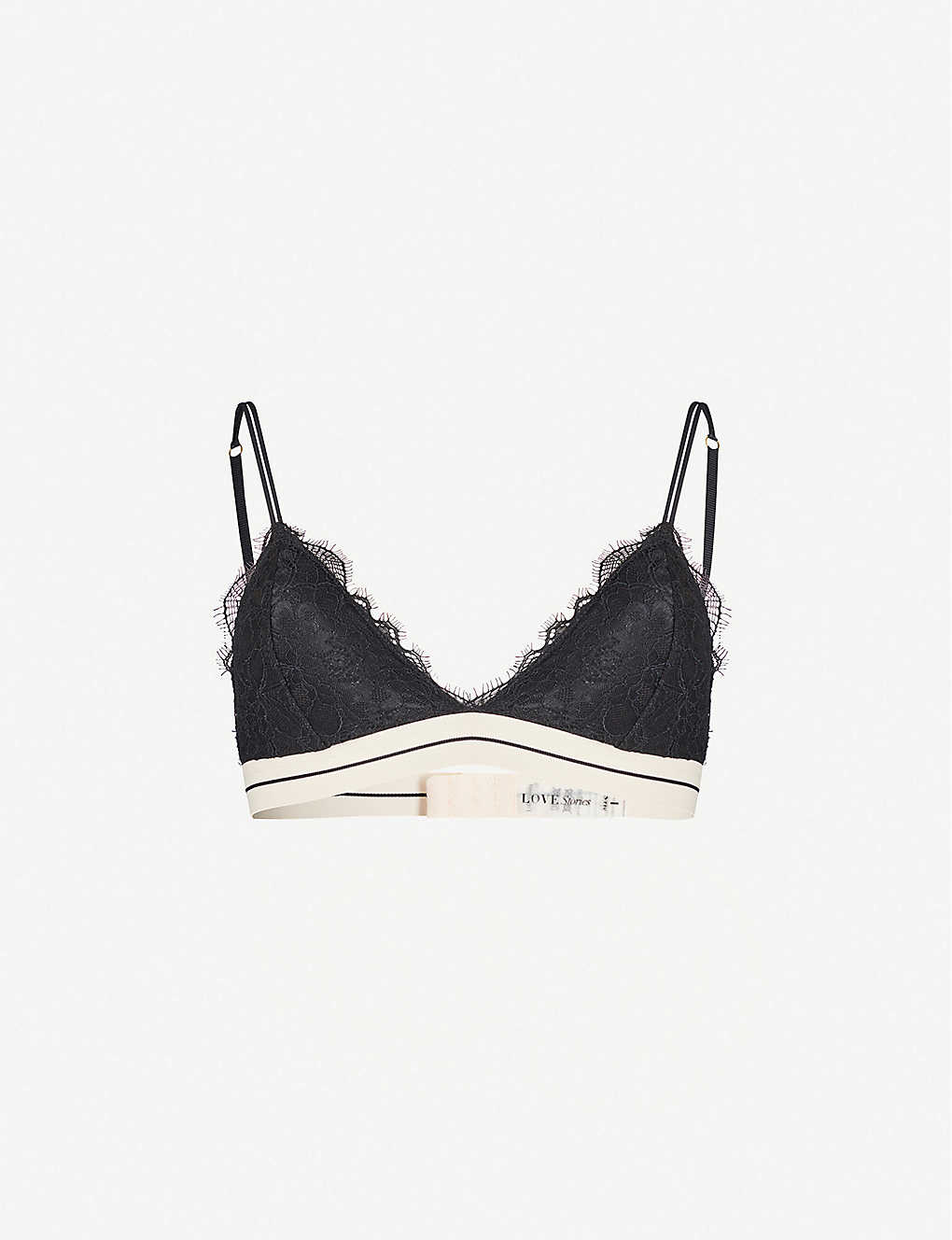 Love Stories Darling Stretch-lace And Stretch-jersey Soft-cup Bra In Black
