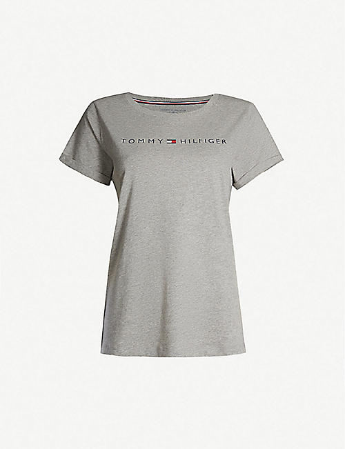 TOMMY HILFIGER: Logo-print cotton-blend jersey T-shirt