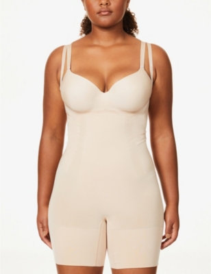 Spanx Oncore Open-bust Stretch-jersey Body In Soft Nude (beige)