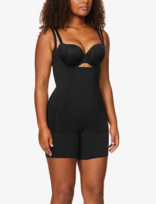 Spanx Oncore Open-bust Stretch-jersey Body In Very Black