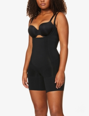 Spanx 10130R Women's OnCore Open-Bust Mid-Thigh Bodysuit Size S black