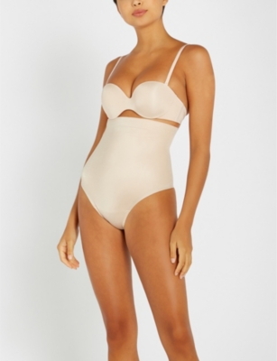Spanx Suit Your Fancy High-rise Stretch-jersey Thong In Champagne Beige