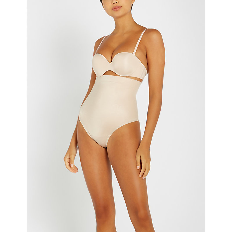 Shop Spanx Womens Champagne Beige Suit Your Fancy High-rise Stretch-jersey Thong