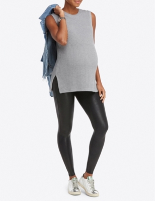 Shop Spanx Women's Very Black Mama Faux-leather Leggings