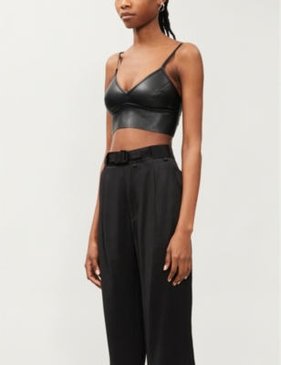 faux leather bralet