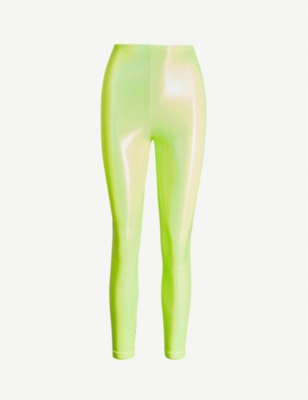 Commando Patent Faux-leather Leggings In Neon Yellow