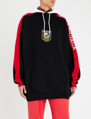 balenciaga hoodie black red