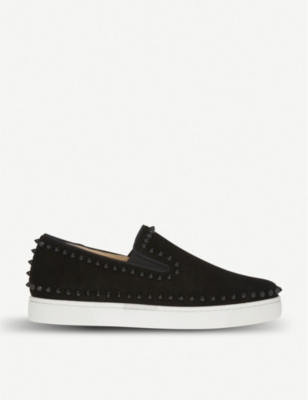 CHRISTIAN LOUBOUTIN: Pik Boat Flat veau velour boat shoes