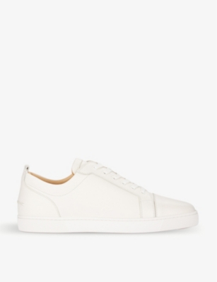 Christian Louboutin Mens White Louis Junior Leather Trainers In Black/blac