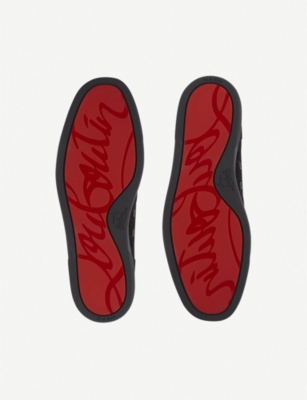 lou spikes flat suede