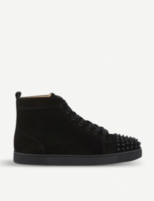 CHRISTIAN LOUBOUTIN: Lou spikes flat suede trainers