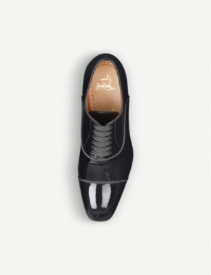 Shop Christian Louboutin Mens Black Greggo Leather Oxford Shoes