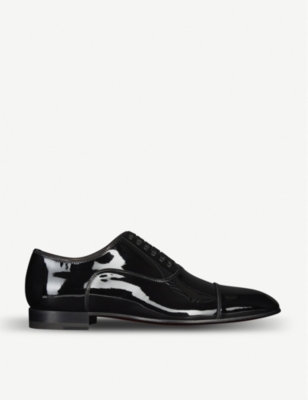 Christian Louboutin Men's Greggo Flat Leather Oxfords - Black - Size 13