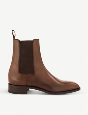 Christian Louboutin Samson Men's Burnished Leather Boot In Havane