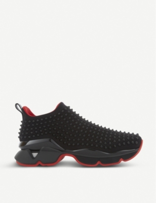 Christian Louboutin Spike Sock Black Red Men's - 1190270 - US